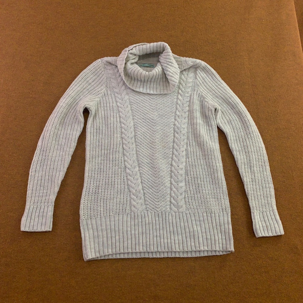 Maurices Womens Medium Gray Cable Knit Cowl Neck Sweater
